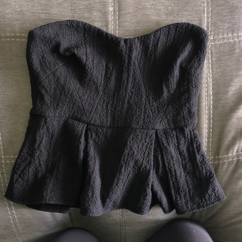 Free People Strapless zip up top